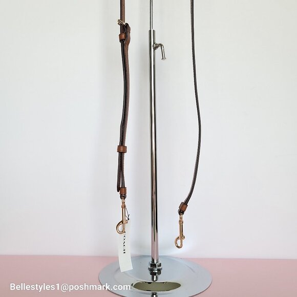 COACH Slim Strap in Refined Calf Leather with Dog-Leash Clip -Brown color⭐ - Picture 8 of 14